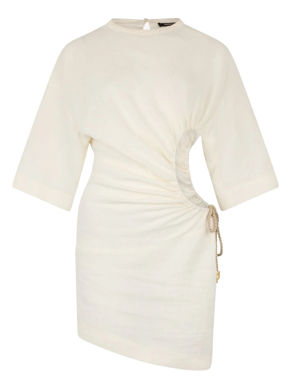 Roberto Cavalli Solid Linen Short Dress