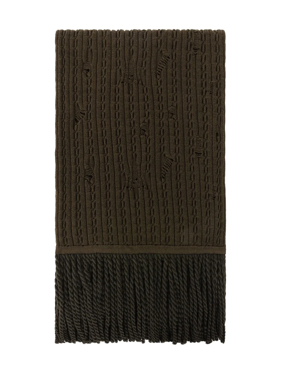 Roberto Cavalli Ribbed-Knit Wool Scarf