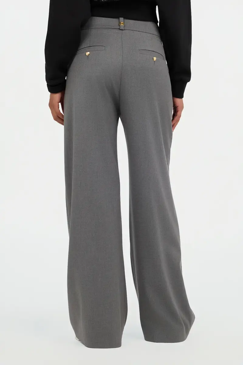 Roberto Cavalli Grey Pleated Wide Leg Trousers | Thumbnail 3 Roberto Cavalli Grey Pleated Wide Leg Trousers | Thumbnail 3