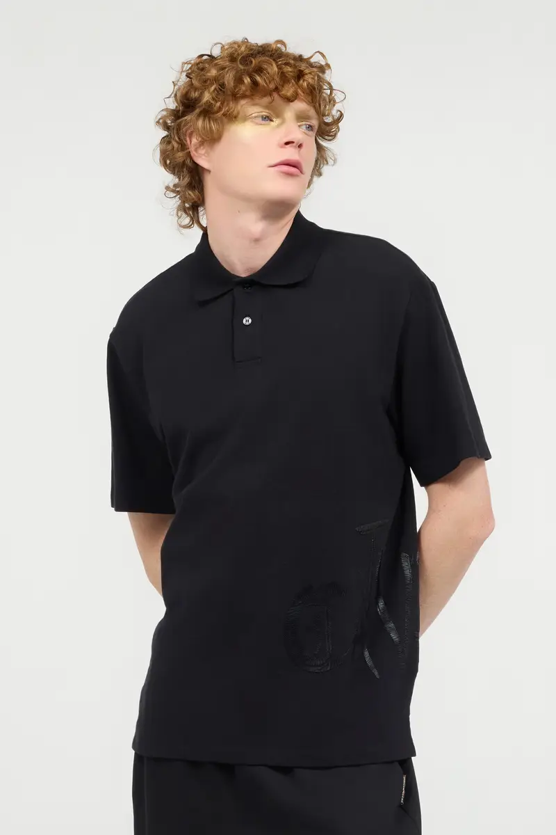 Roberto Cavalli Polo Shirt With Monogram And Lettering | Thumbnail 2 Roberto Cavalli Polo Shirt With Monogram And Lettering | Thumbnail 2