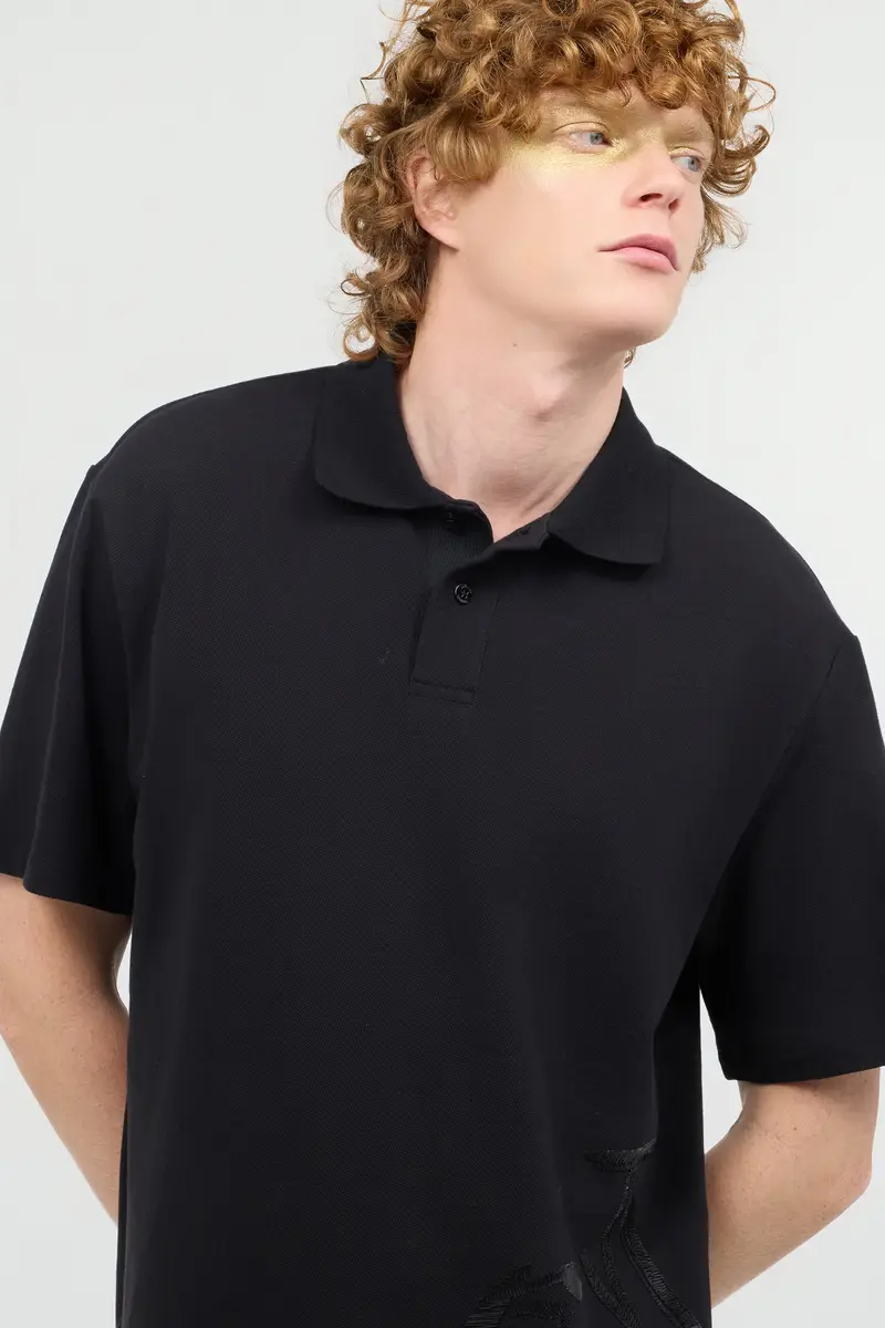 Roberto Cavalli Polo Shirt With Monogram And Lettering | Thumbnail 4 Roberto Cavalli Polo Shirt With Monogram And Lettering | Thumbnail 4