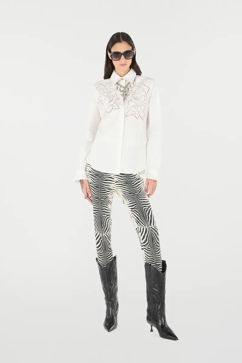 Roberto Cavalli Shirt With Perforated Rose Motif | Thumbnail 7 Roberto Cavalli Shirt With Perforated Rose Motif | Thumbnail 7