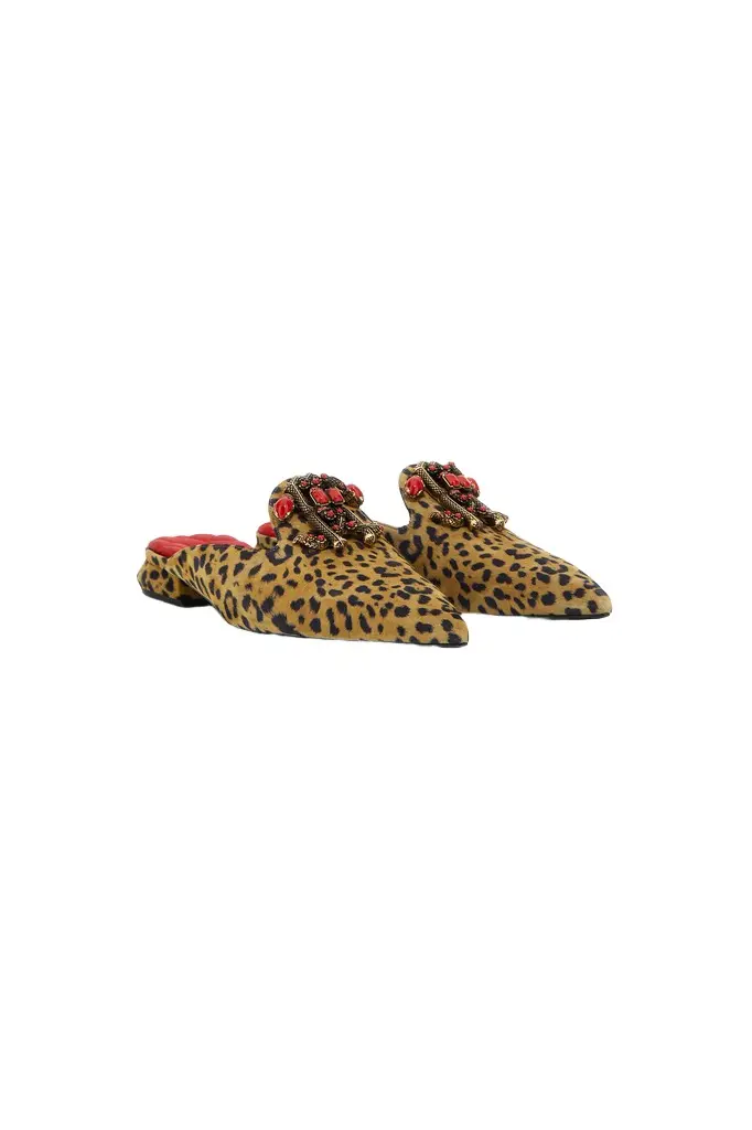 Roberto Cavalli Mules with logo and stones