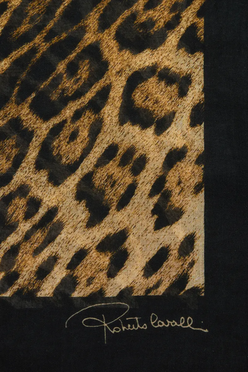 Roberto Cavalli Jaguar Print Modal Cashmere Scarf | Thumbnail 2 Roberto Cavalli Jaguar Print Modal Cashmere Scarf | Thumbnail 2