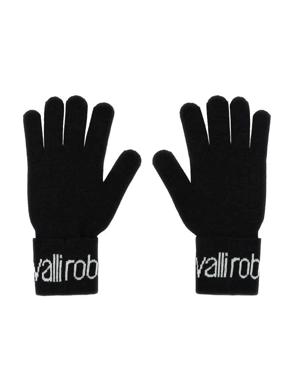 Roberto Cavalli Wool Blend Gloves with Logo
