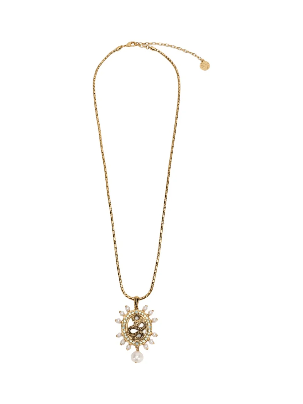 Snake Pendant Necklace with Pearls Snake Pendant Necklace with Pearls