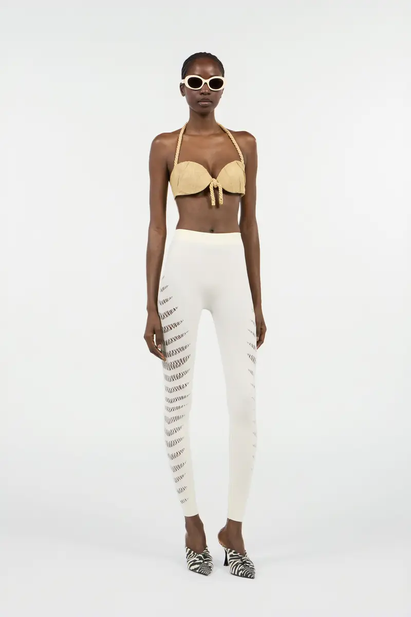 Roberto Cavalli Ivory Cut-Out Leggings | Thumbnail 7 Roberto Cavalli Ivory Cut-Out Leggings | Thumbnail 7