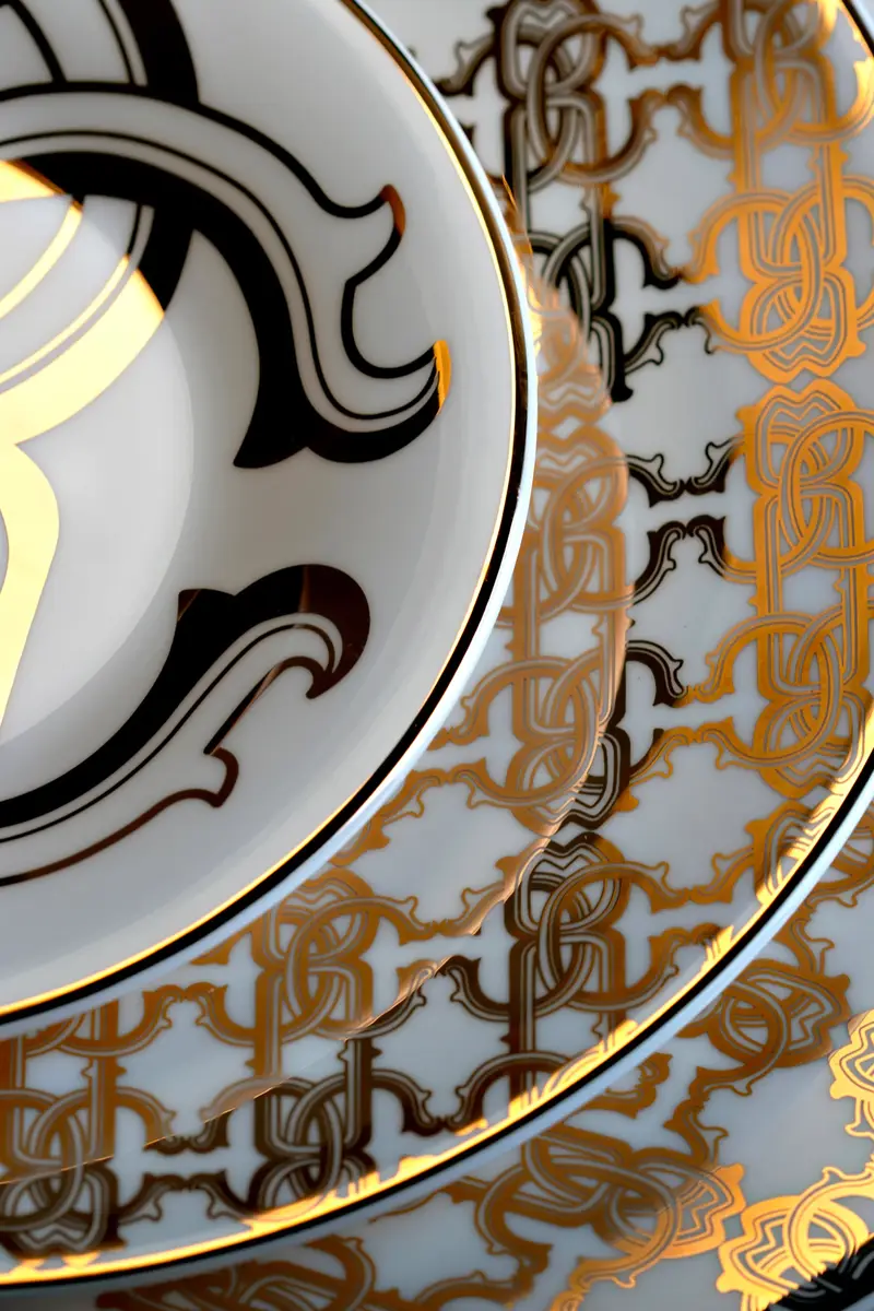 Roberto Cavalli Monogram Gold 2 Soup Plates | Thumbnail 2