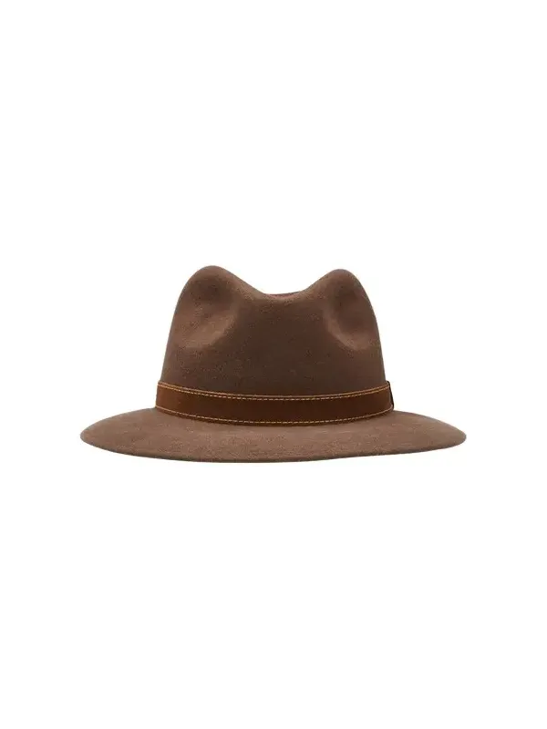 Men's Alessandria Leather-Band Wool Fedora Hat Men's Alessandria Leather-Band Wool Fedora Hat