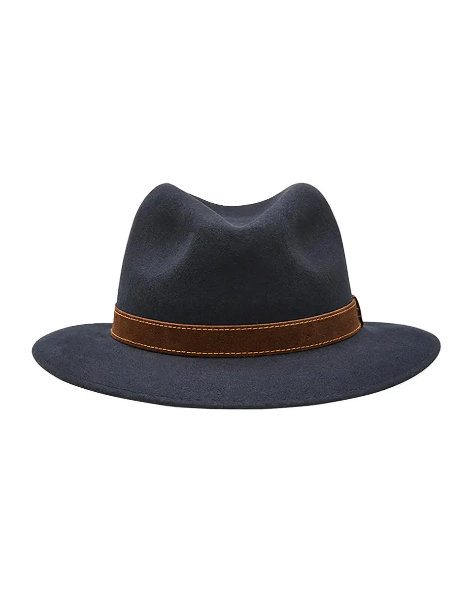 BORSALINO Men's Alessandria Leather-Band Wool Fedora Hat | Thumbnail 3 BORSALINO Men's Alessandria Leather-Band Wool Fedora Hat | Thumbnail 3