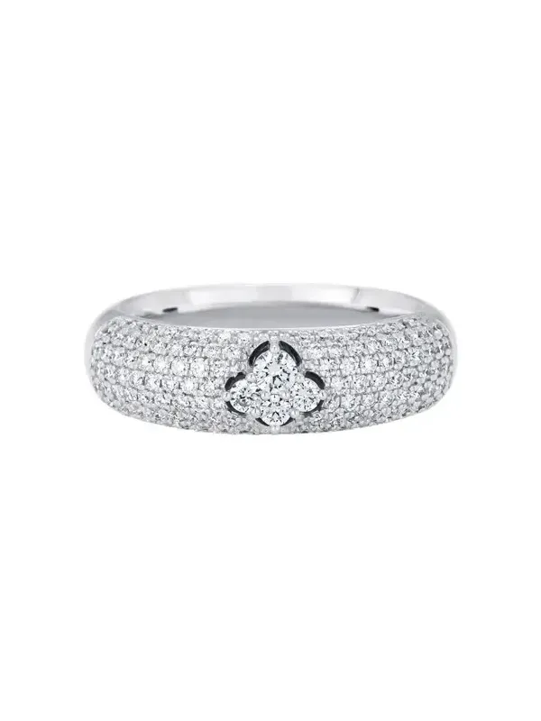 Dujour Pave Diamond and Four-Cluster White Gold Ring Dujour Pave Diamond and Four-Cluster White Gold Ring