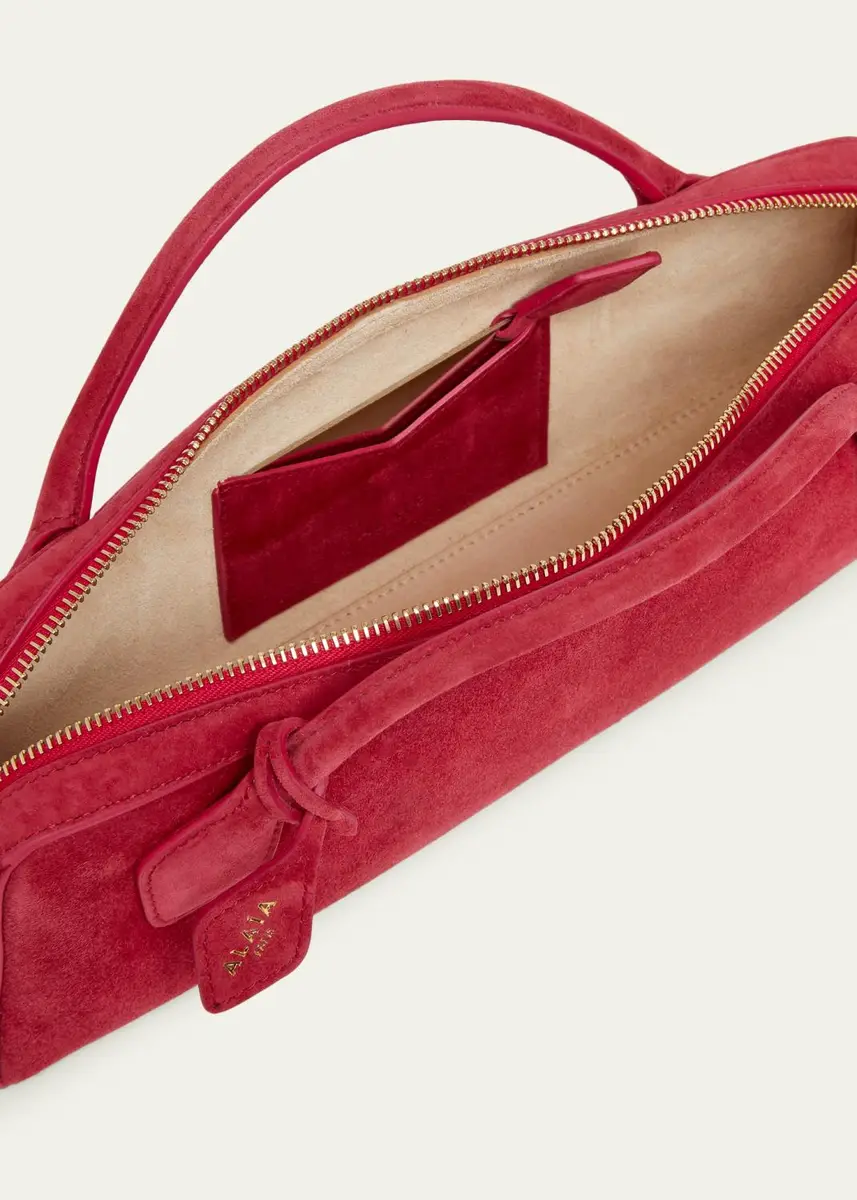 ALAÏA Teckel Top-Handle Bag in Suede and Leather | Thumbnail 4 ALAÏA Teckel Top-Handle Bag in Suede and Leather | Thumbnail 4