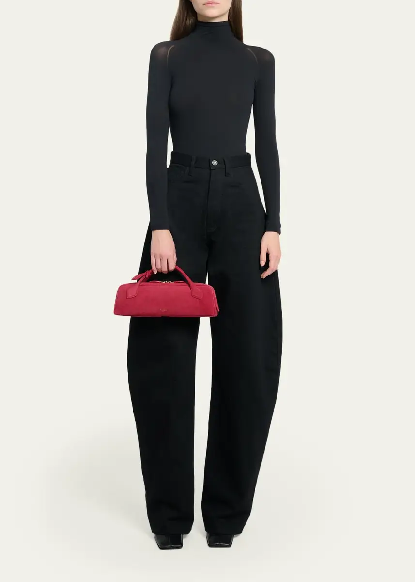 ALAÏA Teckel Top-Handle Bag in Suede and Leather | Thumbnail 5 ALAÏA Teckel Top-Handle Bag in Suede and Leather | Thumbnail 5