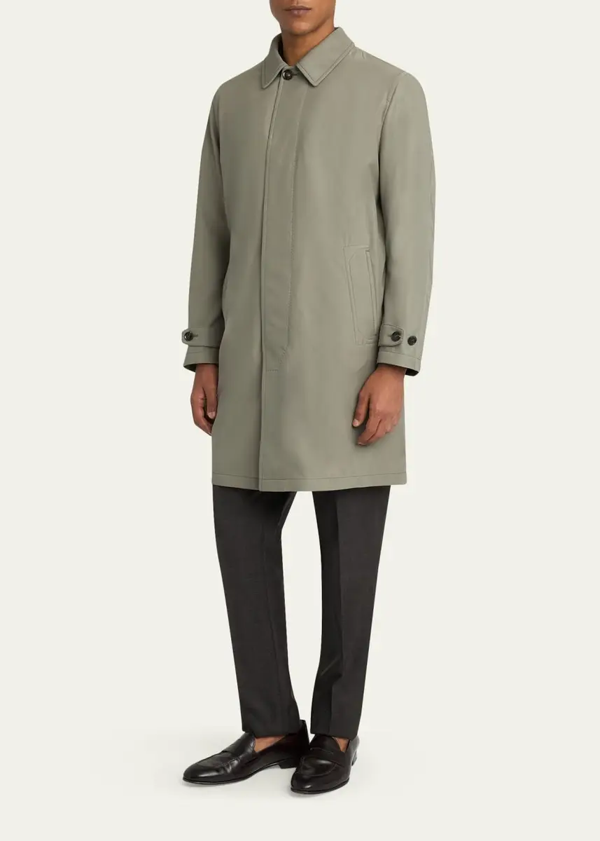 Brioni Men's Silk Cloud Button-Front Car Coat | Thumbnail 2 Brioni Men's Silk Cloud Button-Front Car Coat | Thumbnail 2