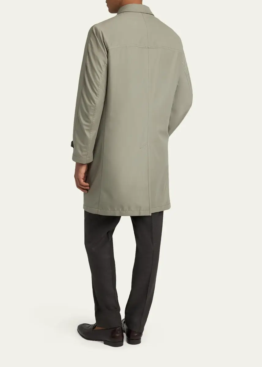 Brioni Men's Silk Cloud Button-Front Car Coat | Thumbnail 3 Brioni Men's Silk Cloud Button-Front Car Coat | Thumbnail 3