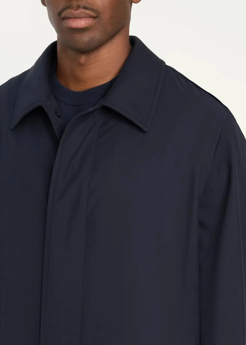Brioni Men's Silk Cloud Button-Front Car Coat | Thumbnail 9 Brioni Men's Silk Cloud Button-Front Car Coat | Thumbnail 9
