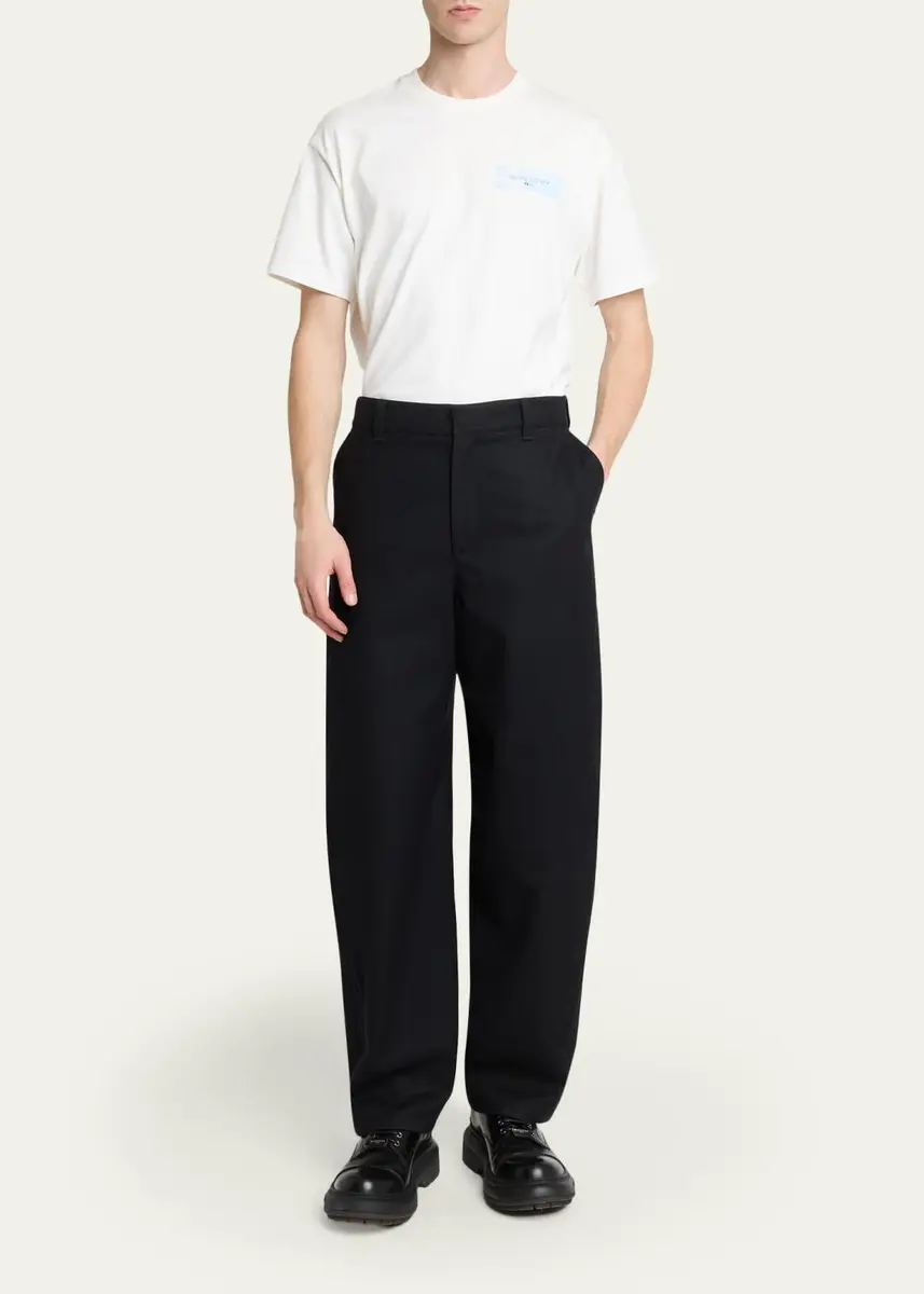 Givenchy Men's Wool Flannel Straight-Leg Trousers | Thumbnail 2 Givenchy Men's Wool Flannel Straight-Leg Trousers | Thumbnail 2