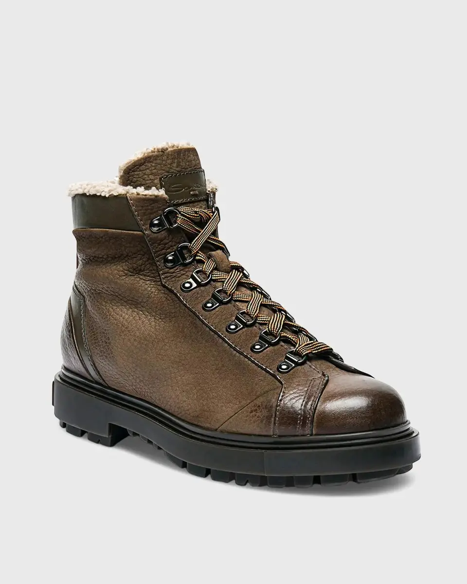 Santoni Men's Farah Shearling-Lined Leather Ankle Boots | Thumbnail 2 Santoni Men's Farah Shearling-Lined Leather Ankle Boots | Thumbnail 2