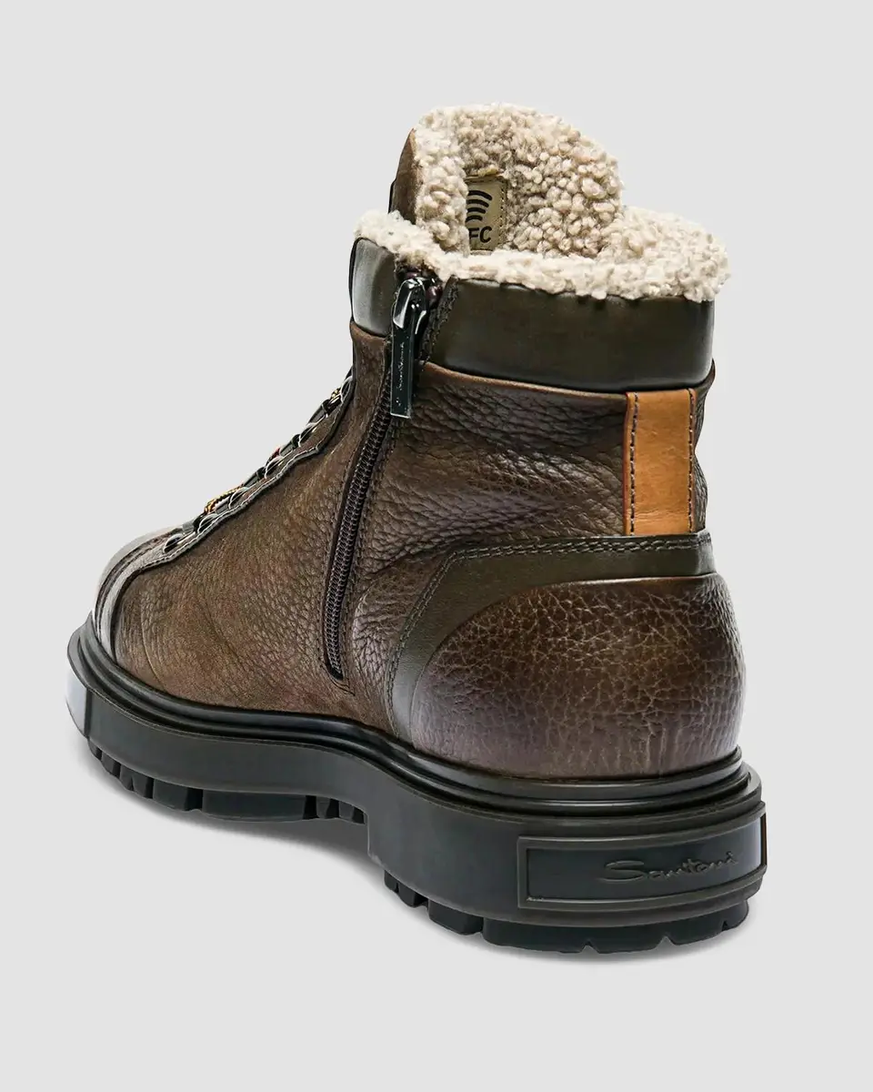 Santoni Men's Farah Shearling-Lined Leather Ankle Boots | Thumbnail 3 Santoni Men's Farah Shearling-Lined Leather Ankle Boots | Thumbnail 3