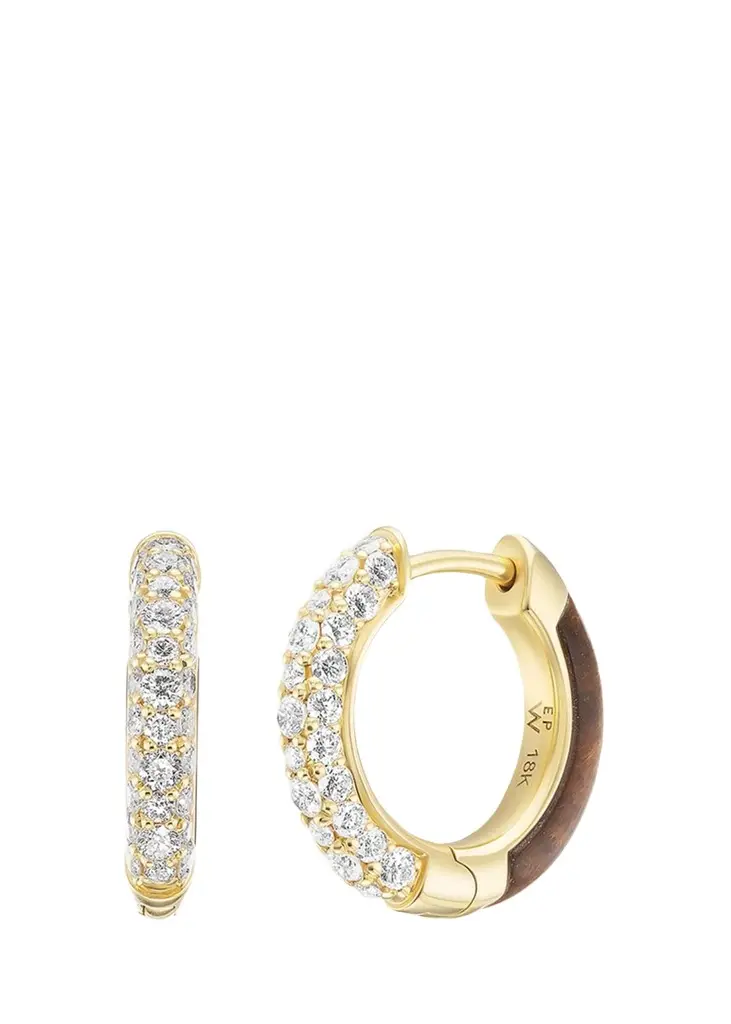 Baby Duet Hoop Earrings with Diamonds and Tiger's Eye Baby Duet Hoop Earrings with Diamonds and Tiger's Eye