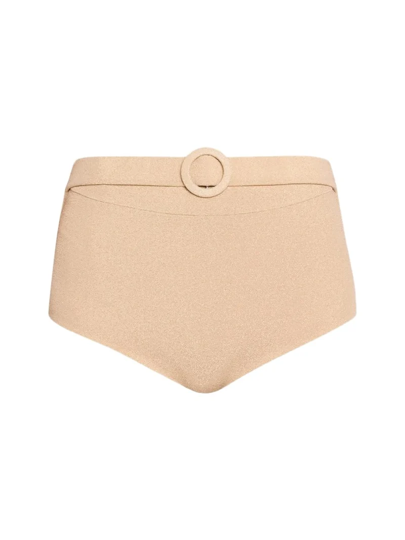 Ramy Brook Danice Metallic High-Waist Bikini Bottoms