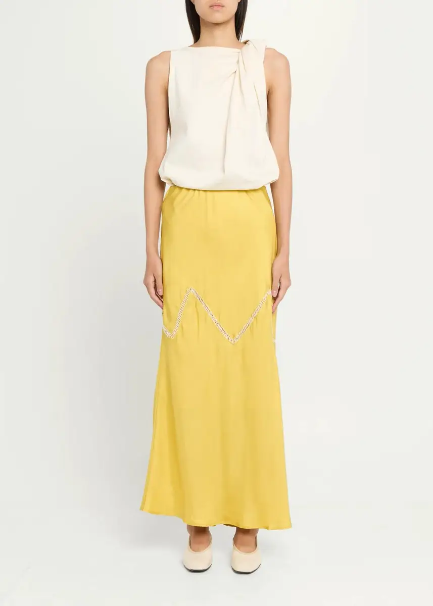 Diotima Orisha Lattice-Inset Silk Maxi Skirt | Thumbnail 2 Diotima Orisha Lattice-Inset Silk Maxi Skirt | Thumbnail 2