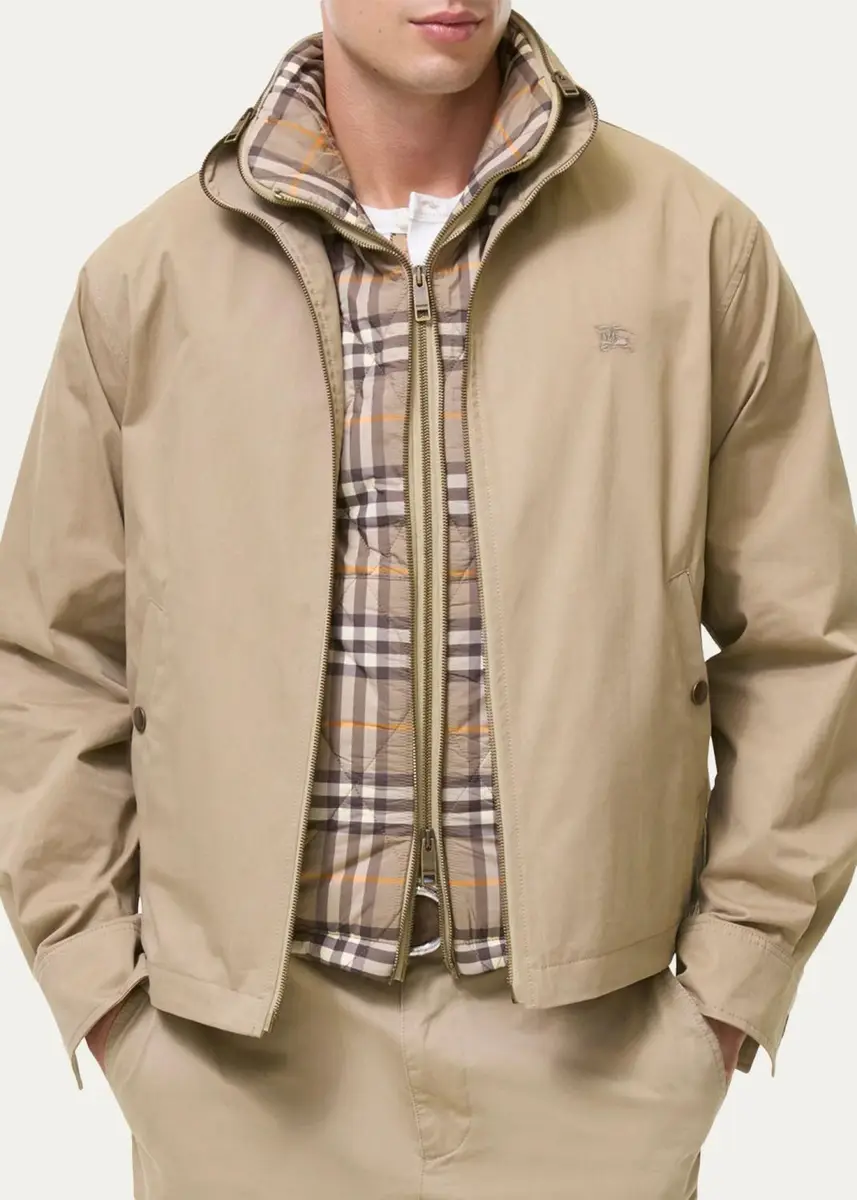 Burberry Men's Cotton Twill Jacket with Gilet | Thumbnail 2
