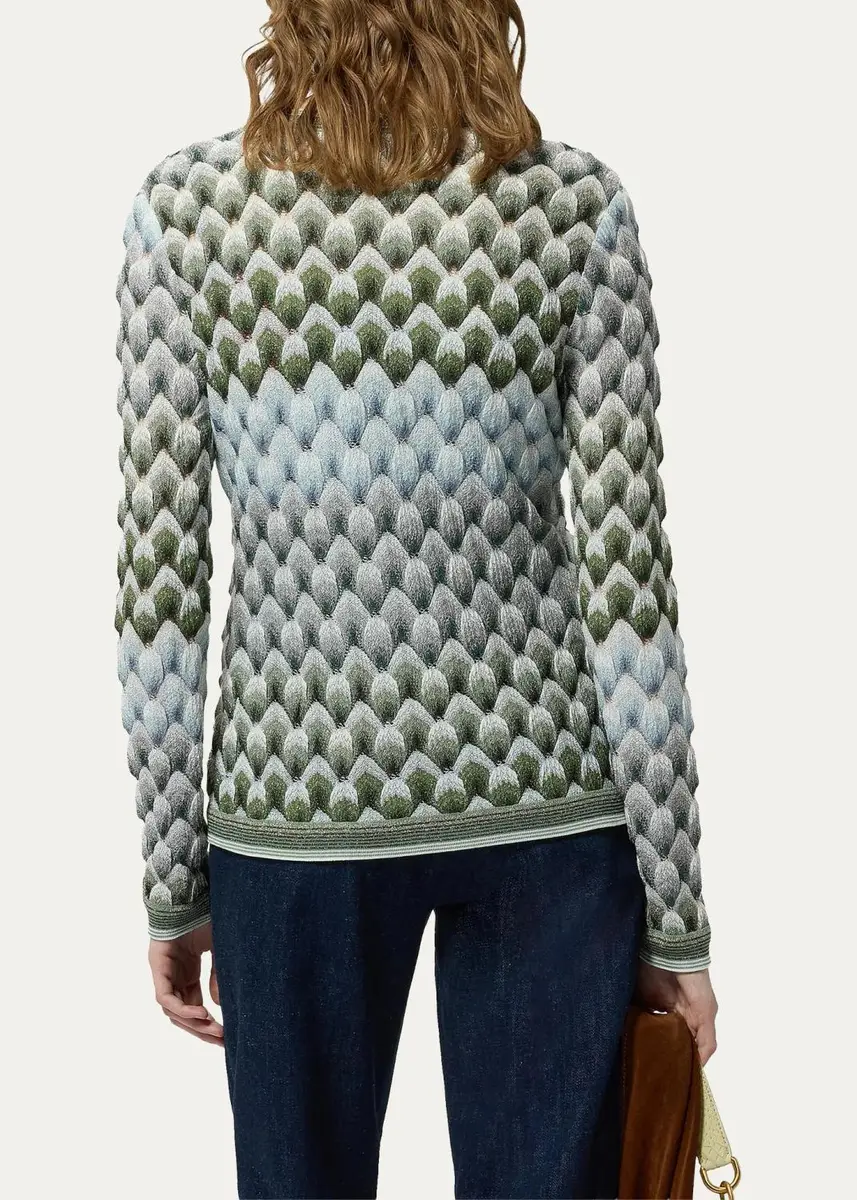 Missoni Metallic Lace Knit Slim V-Neck Cardigan | Thumbnail 3 Missoni Metallic Lace Knit Slim V-Neck Cardigan | Thumbnail 3
