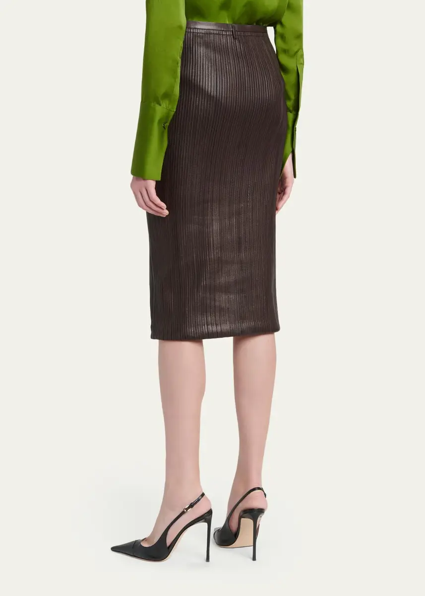 Tom Ford Fluted Leather Midi Skirt | Thumbnail 3 Tom Ford Fluted Leather Midi Skirt | Thumbnail 3