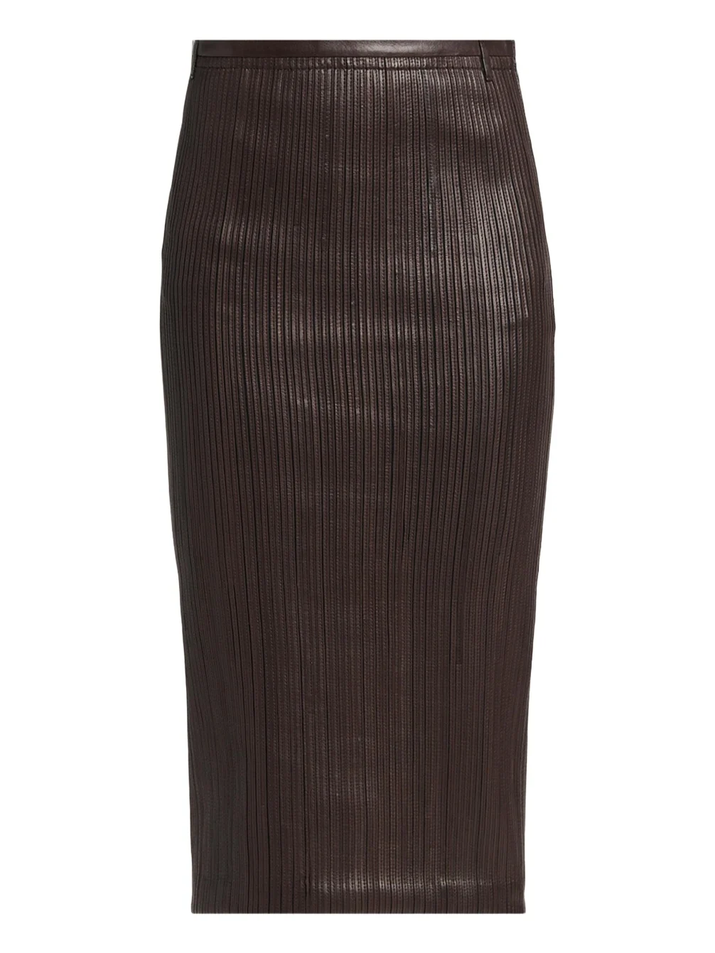 Tom Ford Fluted Leather Midi Skirt