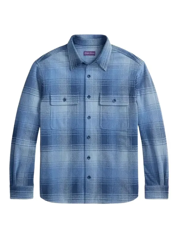 Men's Plaid Stretch Cotton-Cashmere Shirt