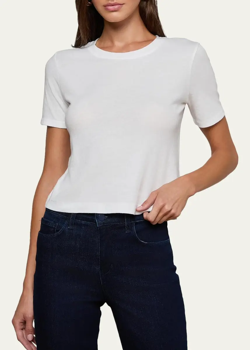 L'Agence Stormy Short-Sleeve Crop Tee | Thumbnail 3