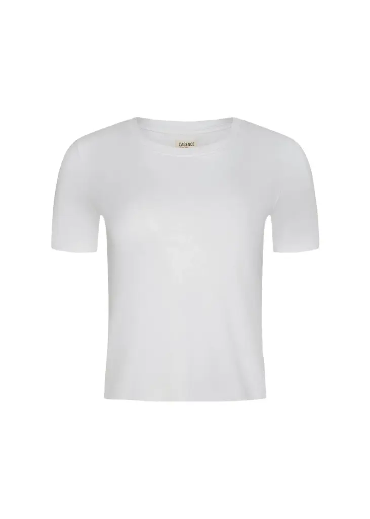 L'Agence Stormy Short-Sleeve Crop Tee