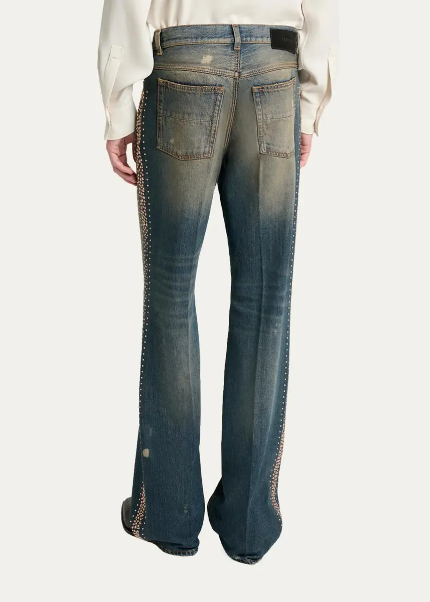 AMIRI Men's MA Fit Star Studded-Trim Jeans | Thumbnail 3
