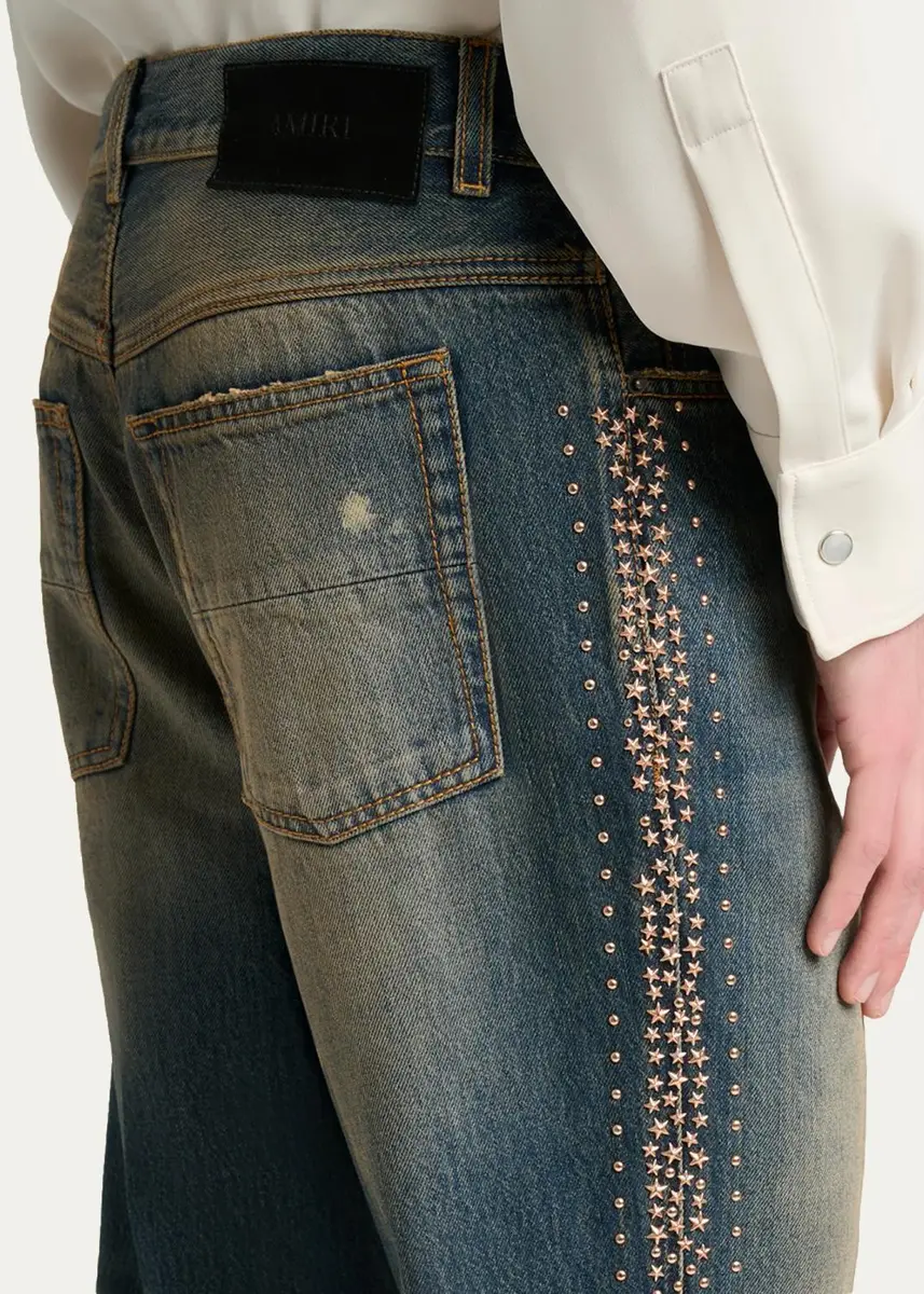 AMIRI Men's MA Fit Star Studded-Trim Jeans | Thumbnail 5