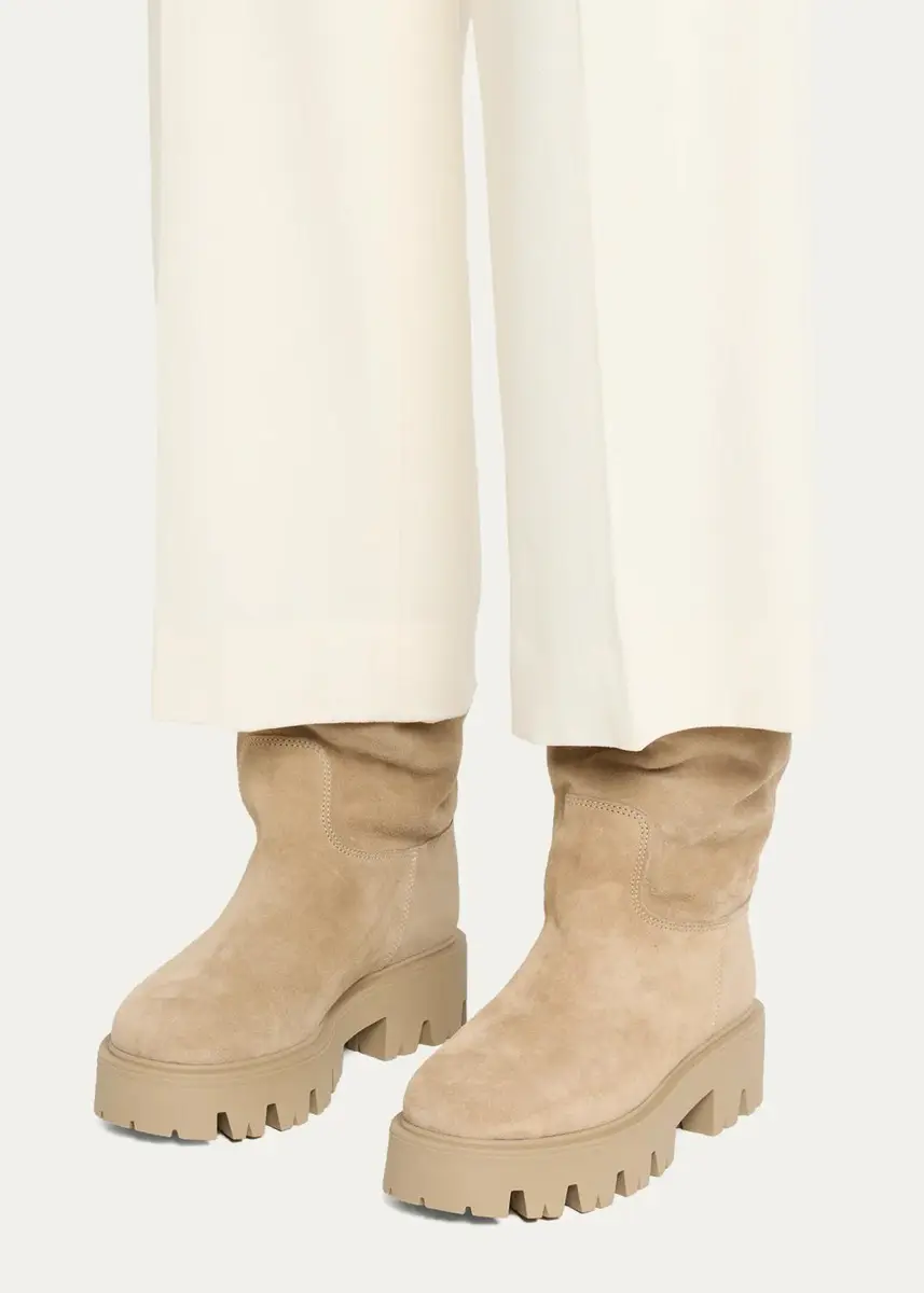 Prada 50mm Stride Suede Knee-High Boots | Thumbnail 2 Prada 50mm Stride Suede Knee-High Boots | Thumbnail 2