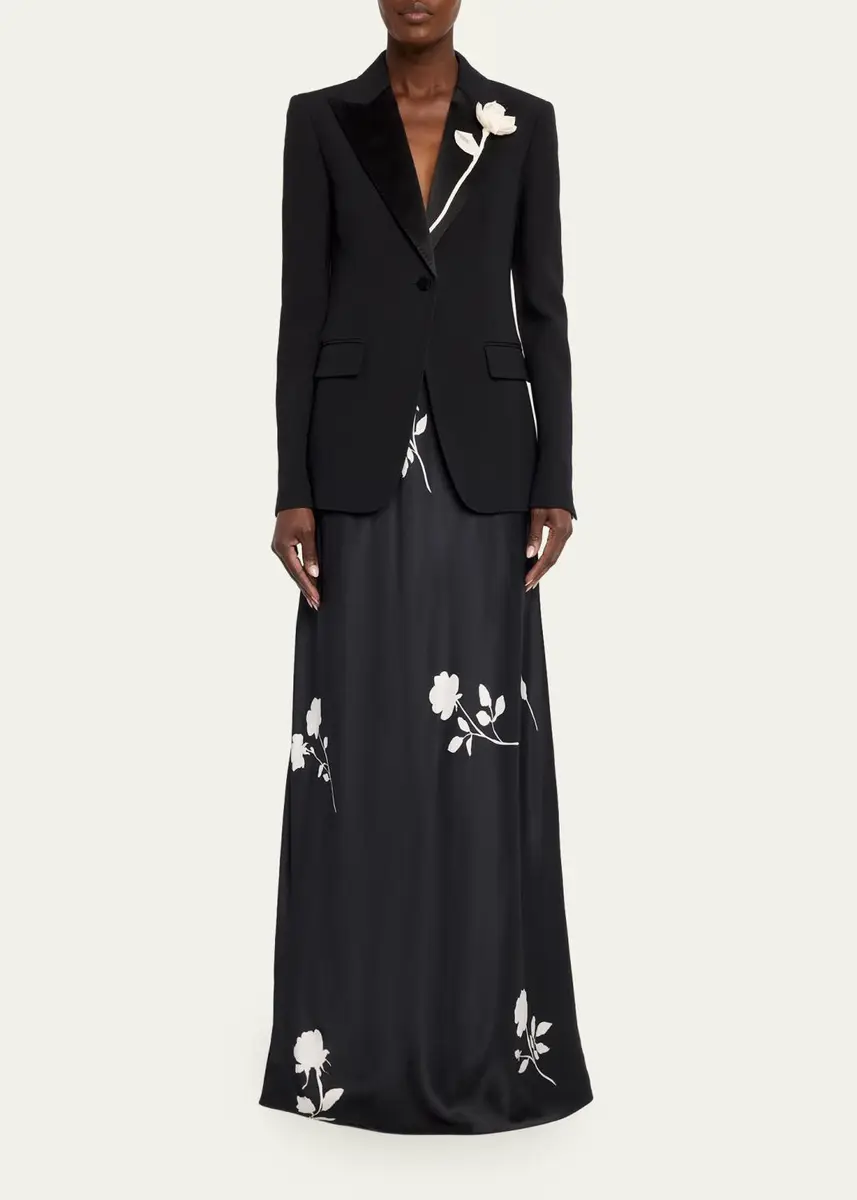 Lafayette 148 New York Floral Applique Peak-Lapel Blazer | Thumbnail 2 Lafayette 148 New York Floral Applique Peak-Lapel Blazer | Thumbnail 2