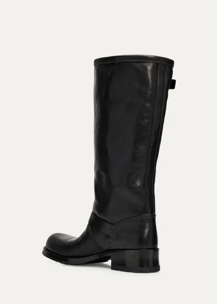 Prada 40mm Shard Leather Knee-High Moto Boots | Thumbnail 4 Prada 40mm Shard Leather Knee-High Moto Boots | Thumbnail 4