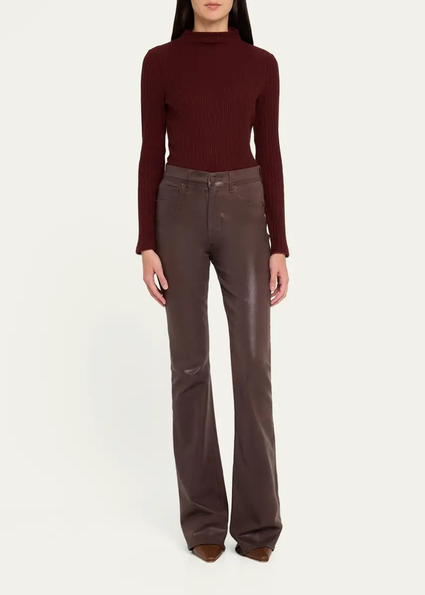 Veronica Beard Beverly Vegan Leather Flare Pants | Thumbnail 2