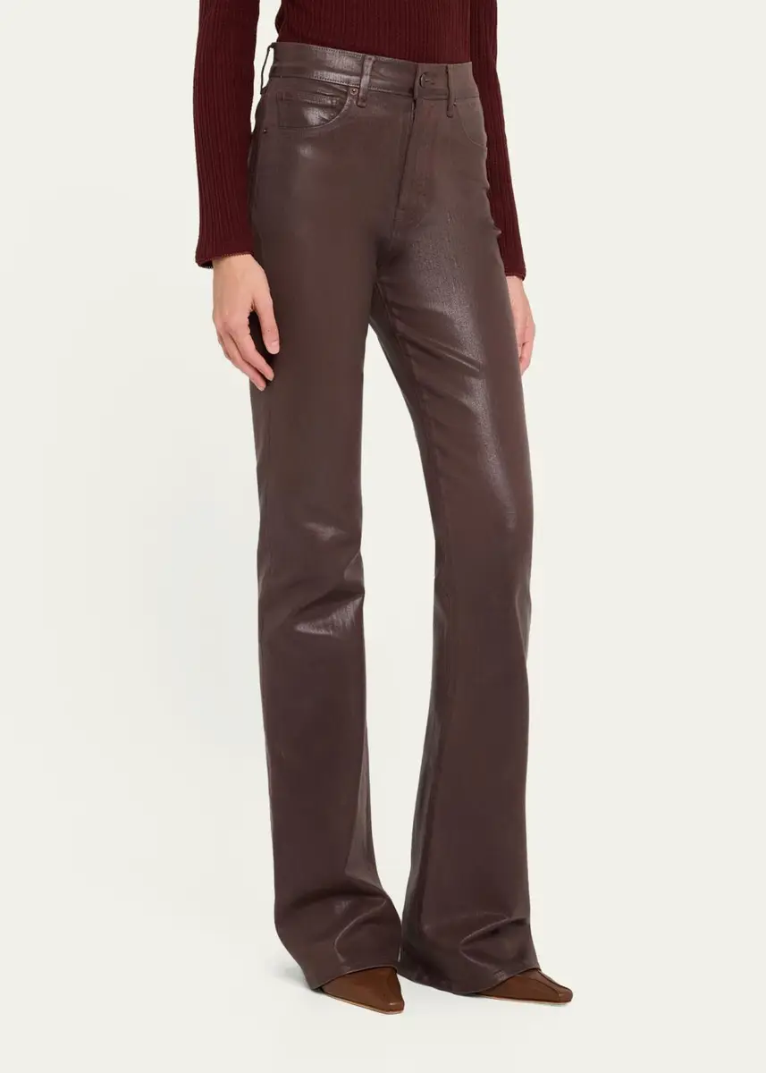 Veronica Beard Beverly Vegan Leather Flare Pants | Thumbnail 4