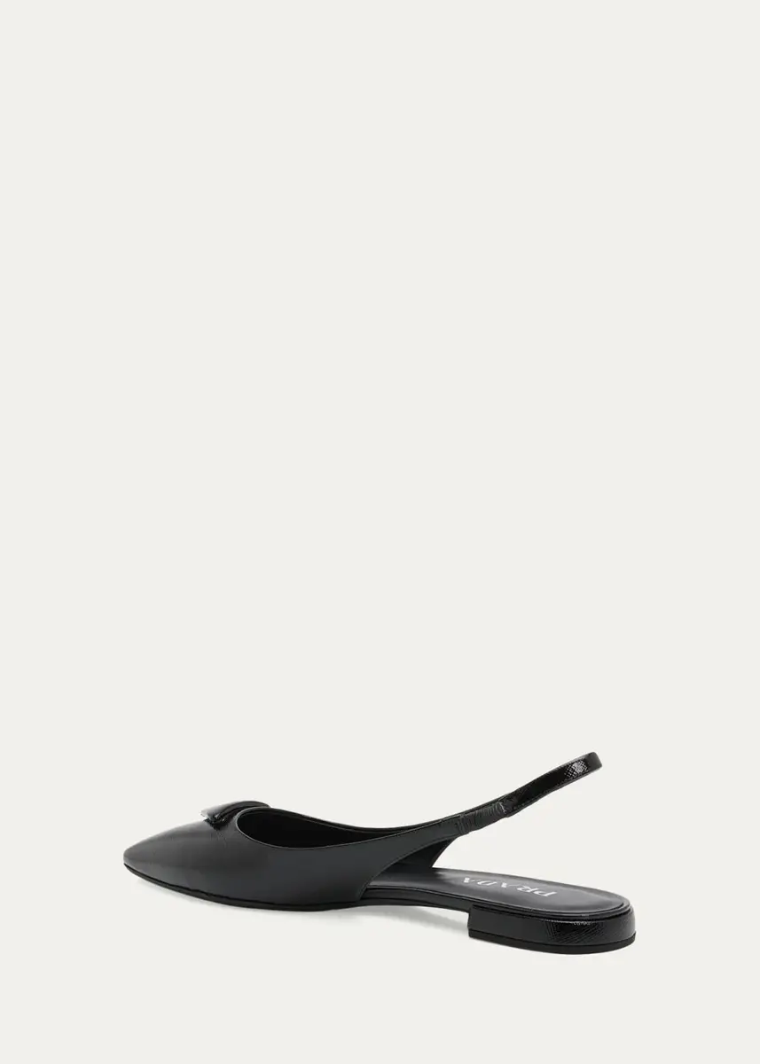 Prada Saffiano Leather Slingback Flats | Thumbnail 4 Prada Saffiano Leather Slingback Flats | Thumbnail 4