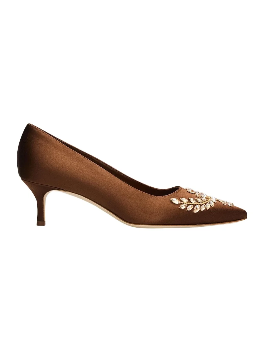 Manolo Blahnik 50mm Pasadislo Embellished Satin Pumps