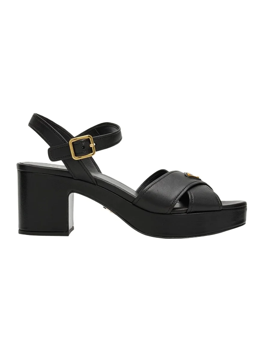 65mm Triangle Logo Crisscross Leather Platform Sandals 65mm Triangle Logo Crisscross Leather Platform Sandals
