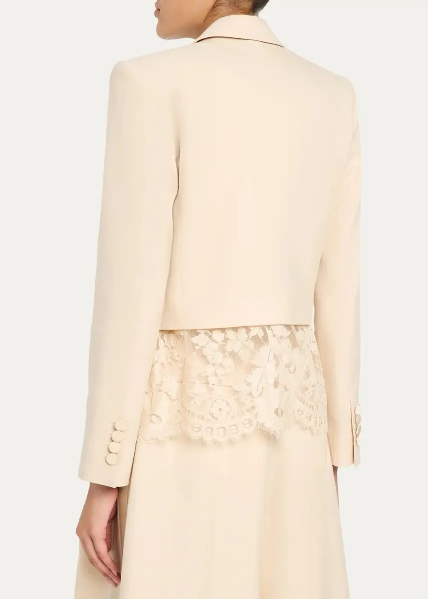 Zimmermann Lace-Trim Wool-Blend Double-Breasted Jacket | Thumbnail 3