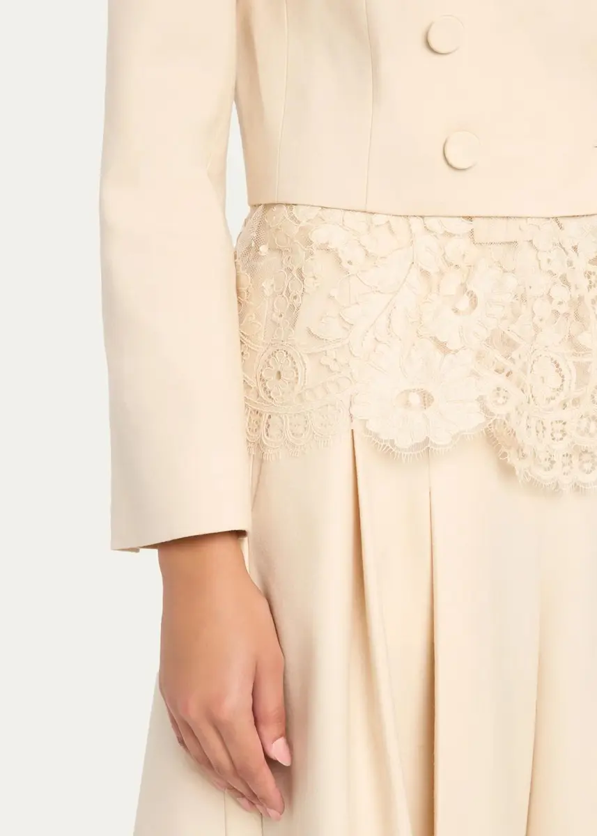 Zimmermann Lace-Trim Wool-Blend Double-Breasted Jacket | Thumbnail 5