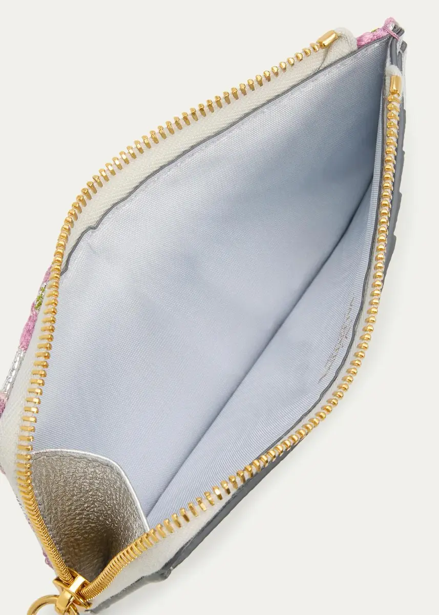 Valentino Garavani VLogo Metallic Floral Coin Purse | Thumbnail 3