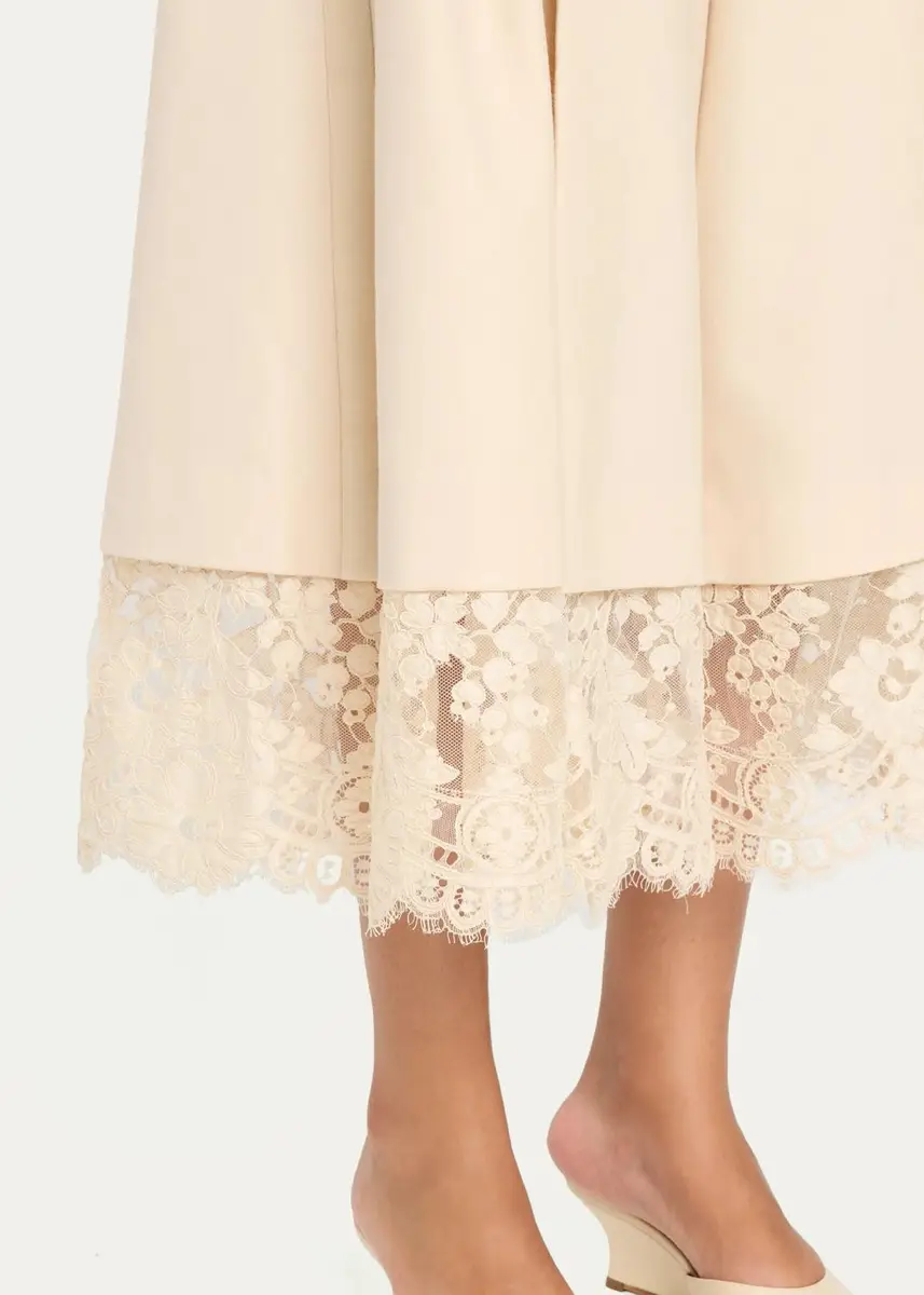 Zimmermann Valiant Lace-Hem Stretch-Wool Skirt | Thumbnail 5