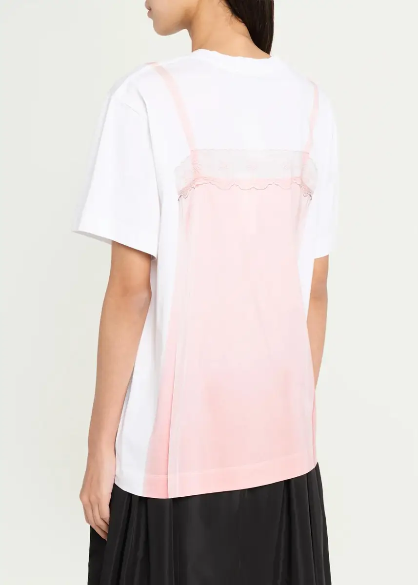Simone Rocha Slip Dress Trompe L'oeil Print Short-Sleeve T-Shirt | Thumbnail 3 Simone Rocha Slip Dress Trompe L'oeil Print Short-Sleeve T-Shirt | Thumbnail 3