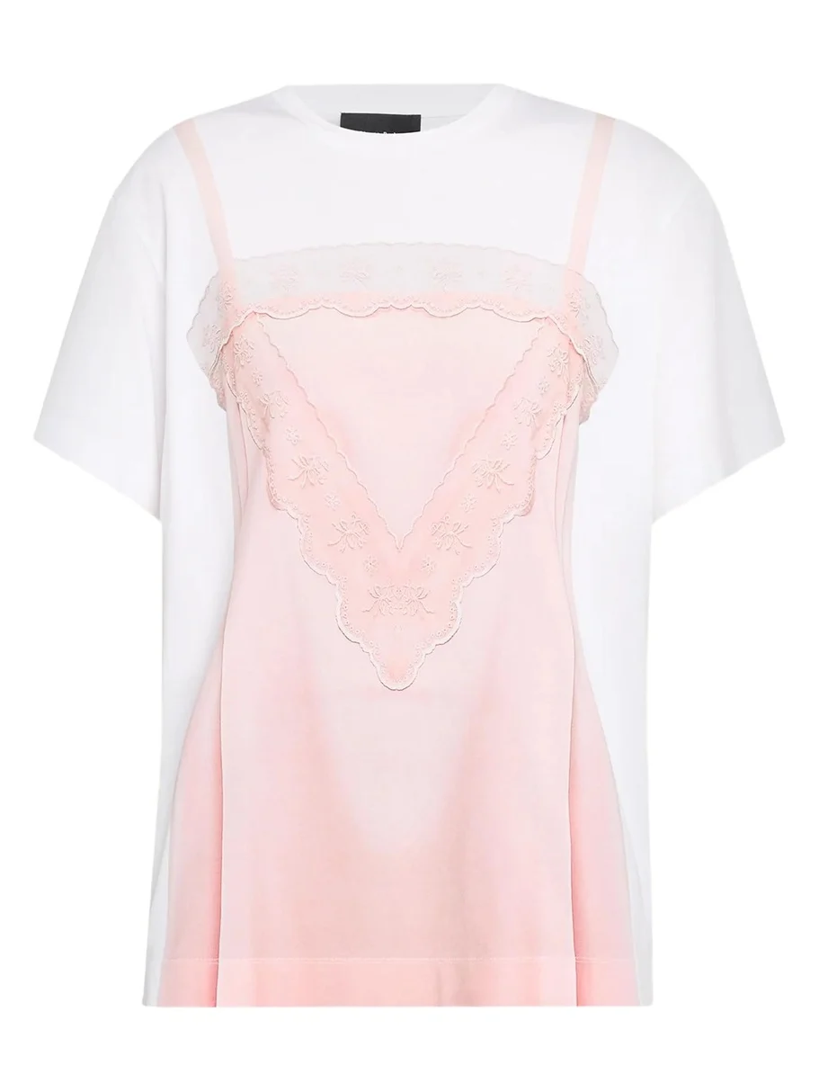 Slip Dress Trompe L'oeil Print Short-Sleeve T-Shirt Slip Dress Trompe L'oeil Print Short-Sleeve T-Shirt