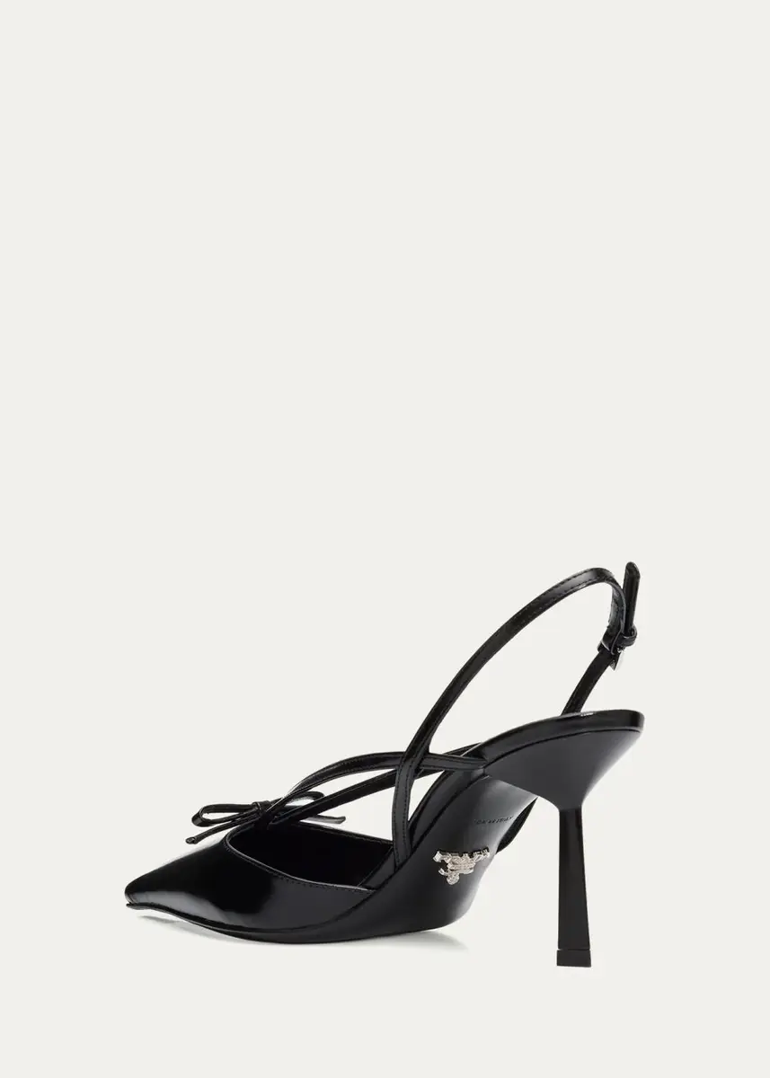 Prada 75mm Strappy Leather Slingback Pumps | Thumbnail 4 Prada 75mm Strappy Leather Slingback Pumps | Thumbnail 4